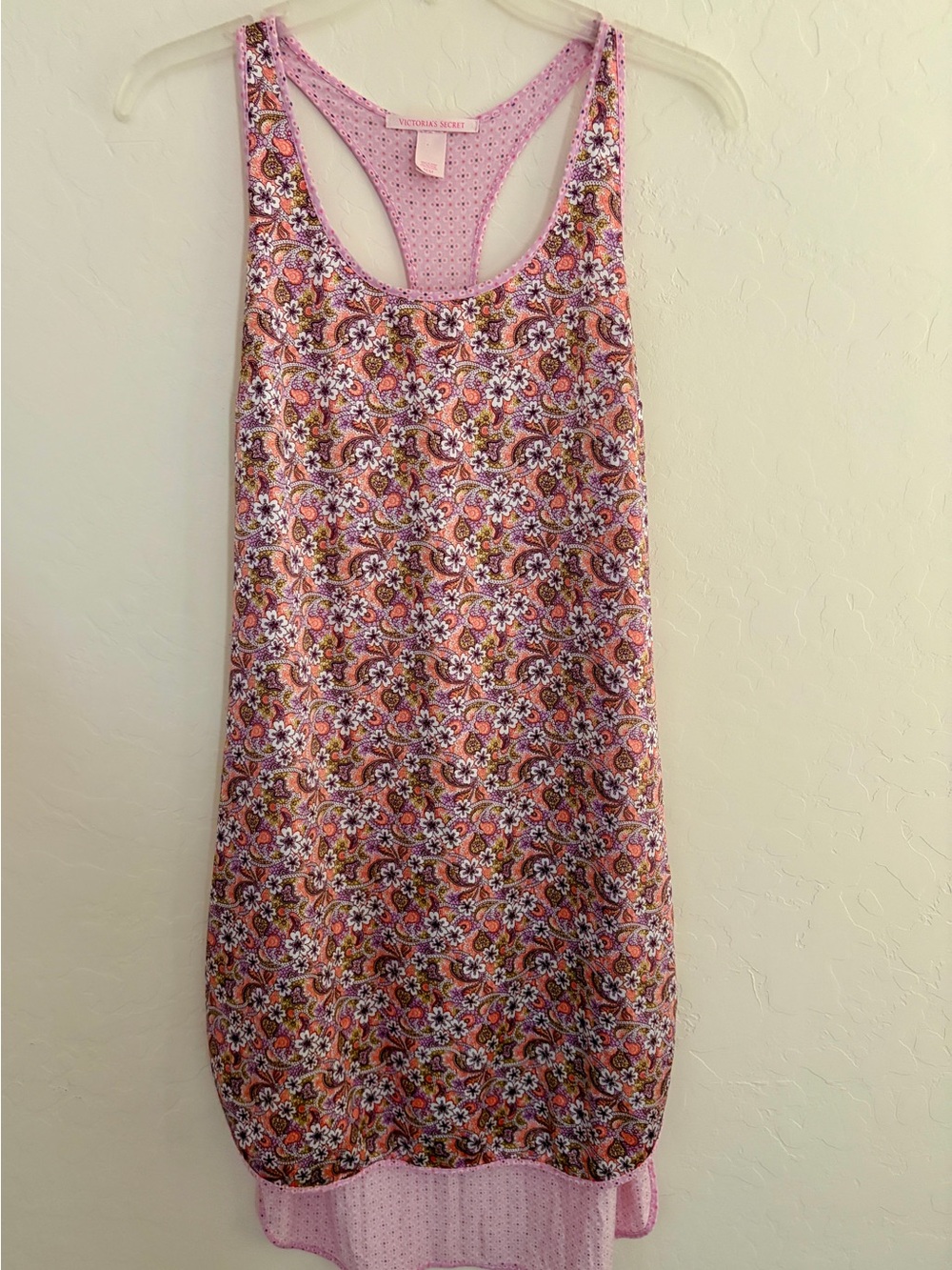 PINK Victoria's Secret Pink Floral Racerback Chemise